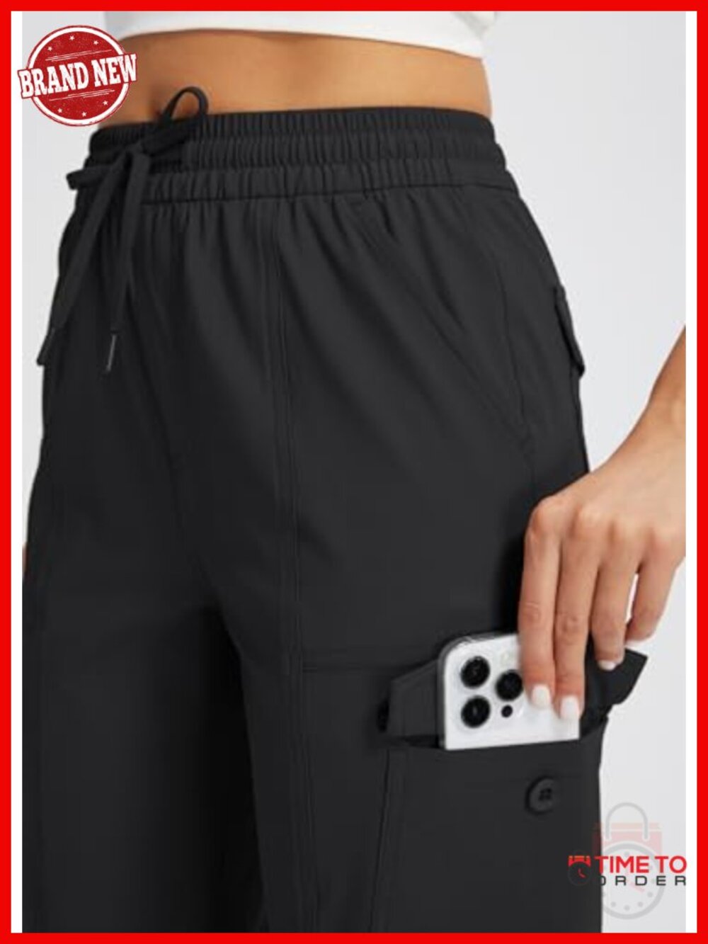 Women's Cargo Capri Pants Quick Dry Water Resistant UPF 50+ 6 Pockets Stretch - Picture 4 of 6